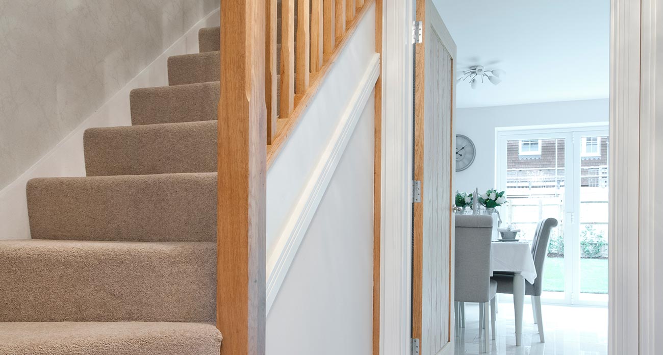 stairs and kitchen